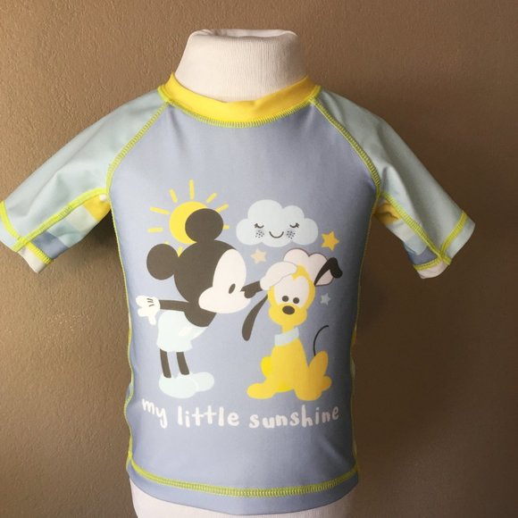 DISNEY BABY Mickey Mouse Baby Boy Swimsuit - Rash Guard and Swim Trunk  🐭 - Picture 3 of 15